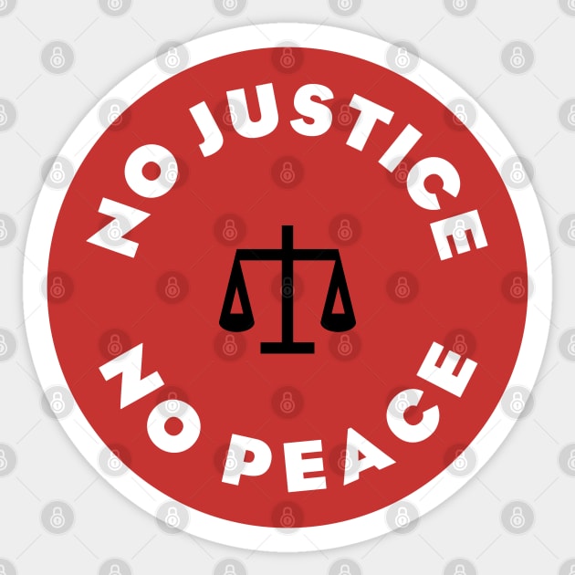 No Justice No Peace - v2 Sticker by Football from the Left